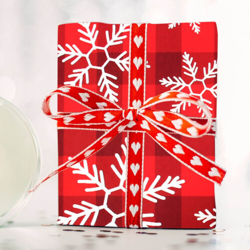 Weihnachtsgeschenkpapier, kariert, 1 Rolle