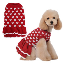 Suéter para cachorro com estampa de coração vermelho de Dia dos Namorados, tamanho P.