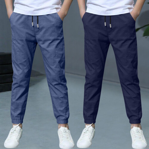 Boys Linen Pants Navy 5-6 Years 2 Pack 1