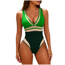 Costum de baie Monokini pentru femei, cu decolteu în V, talie înaltă, din plasă
