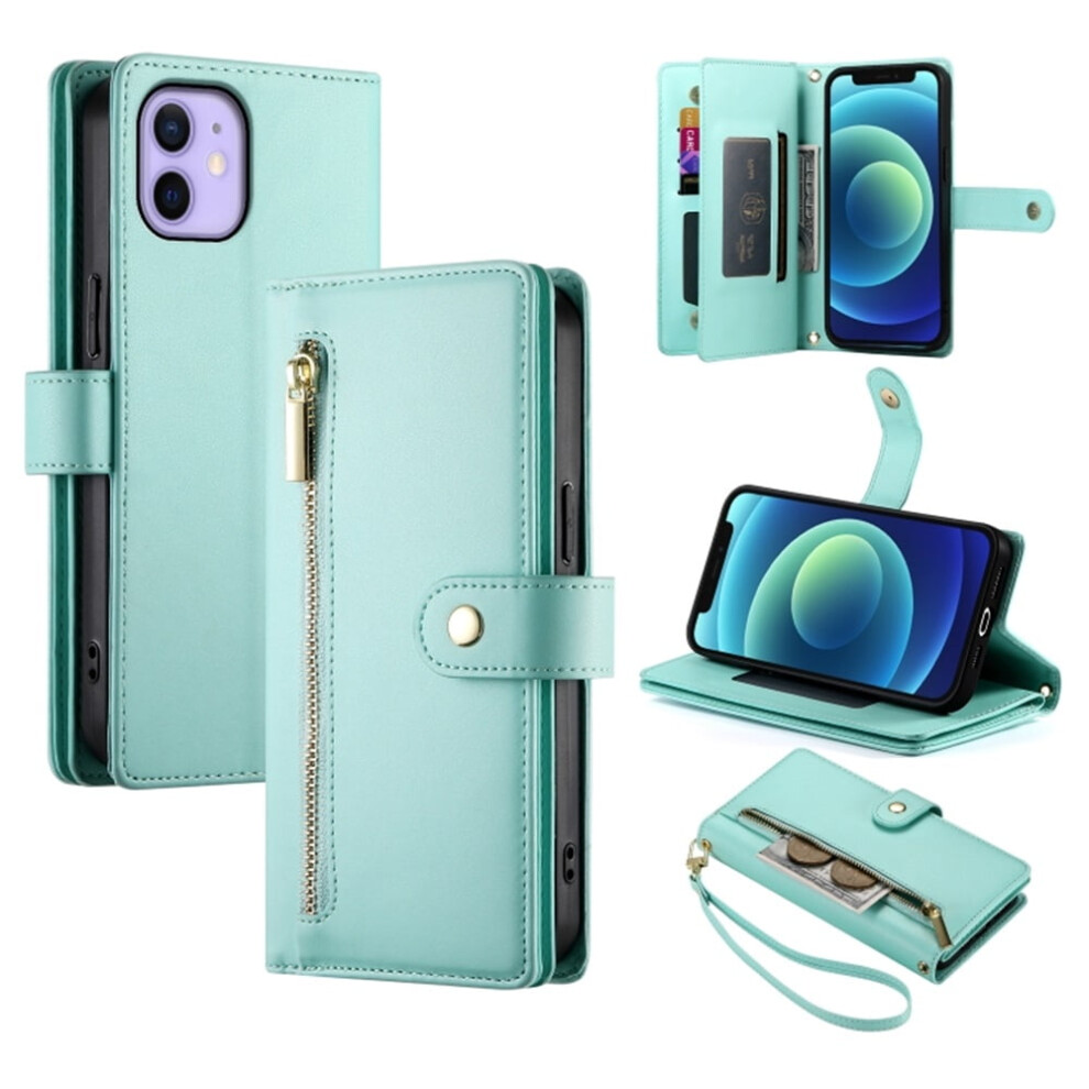 Leather Wallet Case For Iphone 12 Mini 5.4 Inch Green 9170372627516