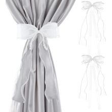 Bowknot Curtain Tiebacks with Pearls 2 Pcs