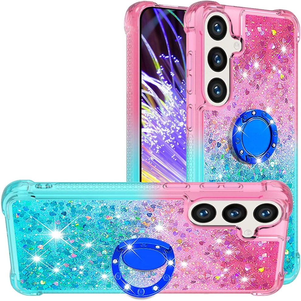 Quicksand Case With Ring Kickstand And Glitter Liquid Flow 9170372617982