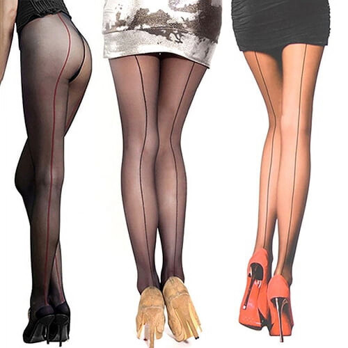 Collant da donna ultra trasparenti con cucitura posteriore 1