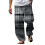 Herren-Hose mit weitem Bein, elastischem Bund und geometrischem Muster, Grau 2