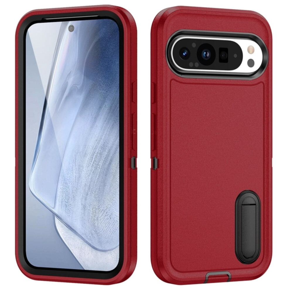 Google Pixel 9 Pro Case With Kickstand Â Rugged, Red 9170372622467