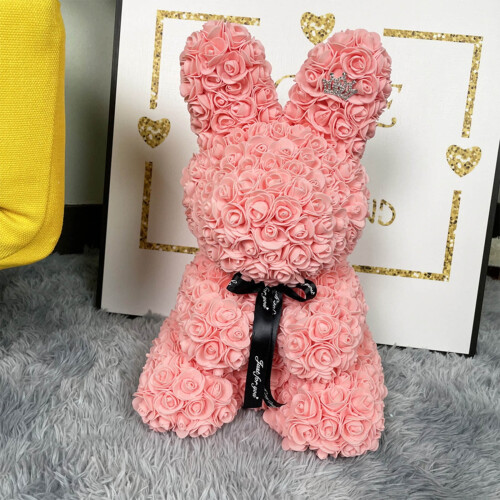 Foam Bunny Valentine's Day Gift Rose Cuddle Bunny 2