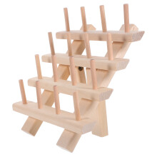Organisateur de bobines, support de rangement en bois beige, 1 pièce