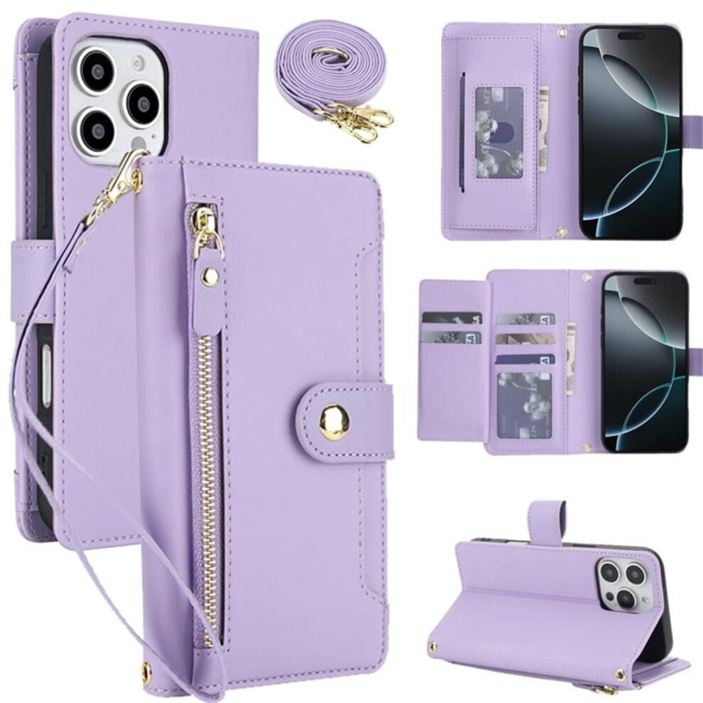 Rfid Blocking Purse Wallet For Iphone 16 Pro 6.3" Purple 9165521179640