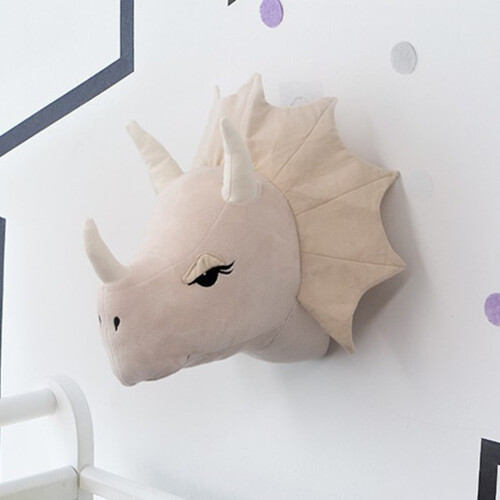 Decor de perete cu cap de animal de pluș pentru camera copiilor