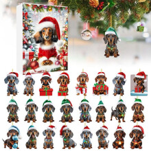 Adventní kalendář pro domácí mazlíčky s 24denním odpočítáváním a jezevčíkem