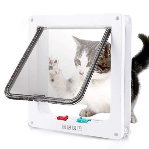 Cat Door 4-Way Locking 7.5 x 7.8 Inch