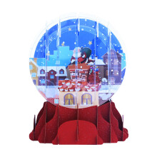 Carte de Noël musicale boule à neige, carte de vœux 3D pop-up