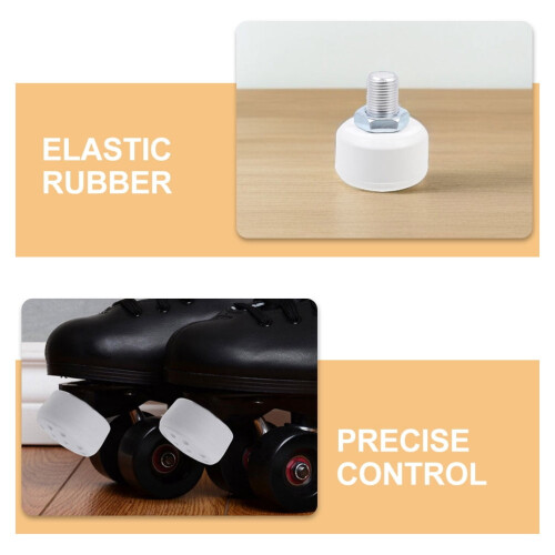 White Adjustable Rubber Brake Head for Skates with 2
