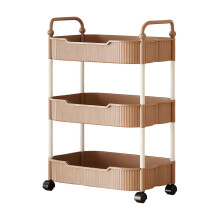 Chariot de rangement à roulettes à 3 niveaux pour cuisine et salle de bain
