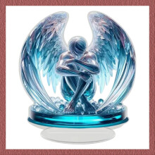 Hand-painted angel figurine boho acrylic 1 pc