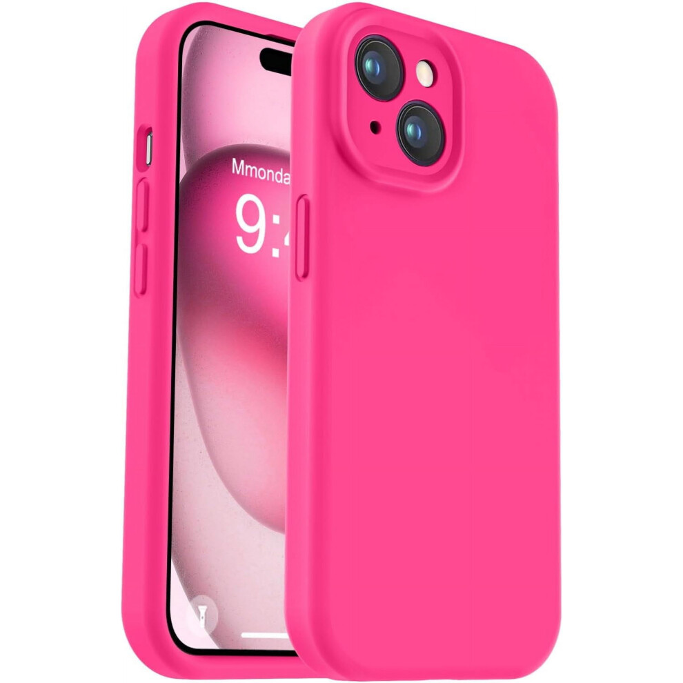 Iphone 15 Case Defender Liquid Silicone Hot Pink 9180435671424