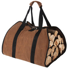 Sac à bûches en toile cirée marron 96,5 x 45,7 cm 454 g