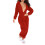 Dames jumpsuit/pyjama met capuchon van imitatiewol, rood, maat 4
