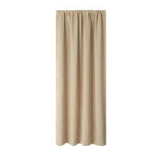 Cortina de seda beige con aislamiento térmico y opaco.