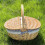 Vintage Picknickkorb aus Weide mit Innenfutter und Holzdeckel 6