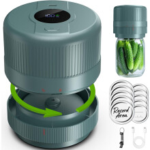 Mason Jar Vacuum Sealer Kit – Electric, Automatic, for Wide & Regular Mouth Lids, Compatible with Mason Jars – Saxe Blue