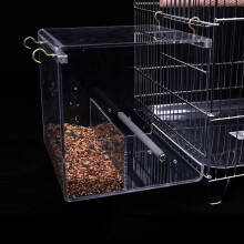 Acrylic bird feeder for parrots with automatic food storage