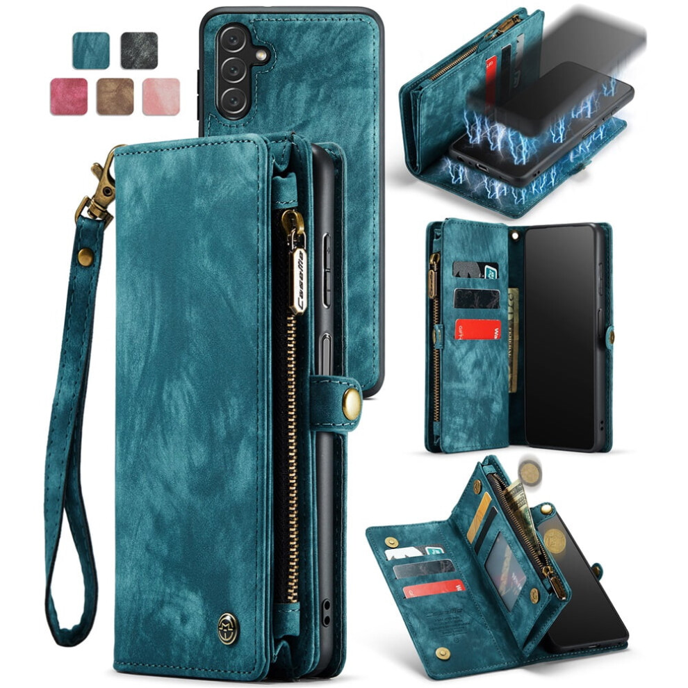 Caseme Leather Wallet Case For Samsung Galaxy A13 5G Blue 9180435683458