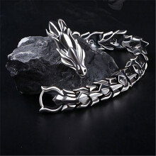 Ouroboros Armband Silverfärgat Rostfritt Stål för Herrar