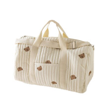 Floral Quilted Weekender Bag with Adjustable Strap