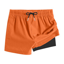 Girls Swim Shorts High Waisted with Liner Orange Size 10-11