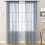 Voile Sheer Window Curtains Gray Grommet 1 Panel 39" W 1