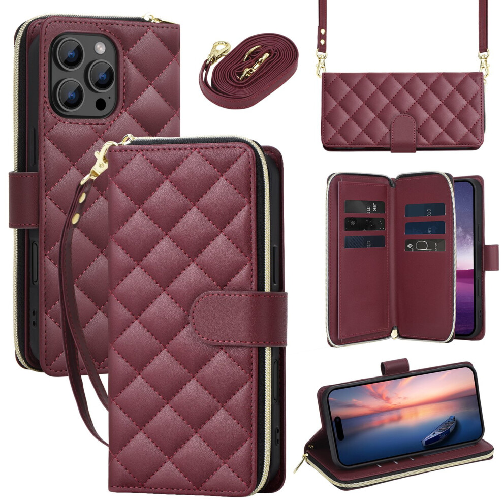 Leather Wallet Case For Iphone 15 Pro Max Â Holds Cards 9087558944841