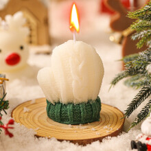 Christmas Glove Scented Candle White 2.75 in Natural Soy Wax
