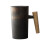 Ceramic Mug Nordic Earth Retro Stoneware Wooden Handle 250ml 1