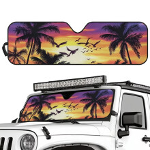 Hawaiian Palm Tree Sunset Sun Shade for Jeep Wrangler TJ JK