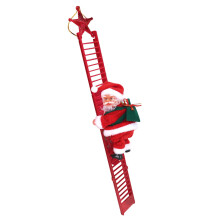 Electric Climbing Santa Ornament with Music White 25.6 inch