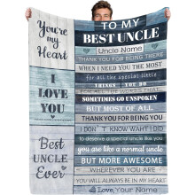 Personalisierte Onkel-Decke, weiche Flanelldecke, 127 x 152 cm