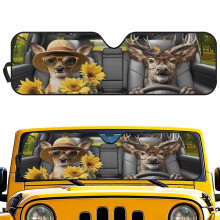 Deer Print Windshield Sunshade for Jeep Wrangler 2007–2024