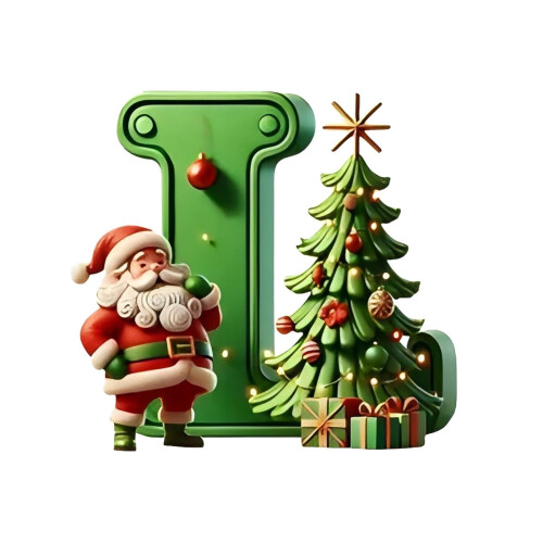 Green Personalized Christmas Ornament with Santa Tree 1