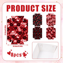 Valentine's Heart Mini Pizza Boxes 8 pcs