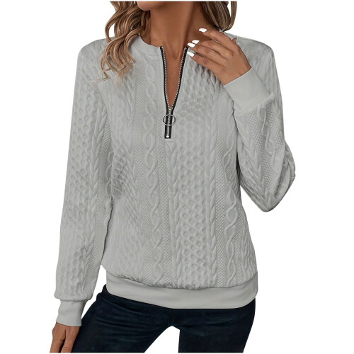 Women's Oversized Quarter-Zip Sweatshirt Lightweight Fleece