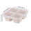 Boîte à goûter Bento réutilisable à 4 compartiments, lot de 2, beige 3