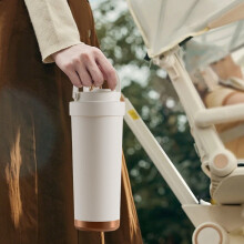 Ceramic Coffee Cup with Straw 2.95x2.95x9.25 Inch White