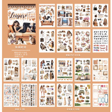 Pre-Cut Journal Sticker Book Vintage Fashion Coffee Pet