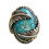 Vintage bladring turkis kunstig 1 stk 2