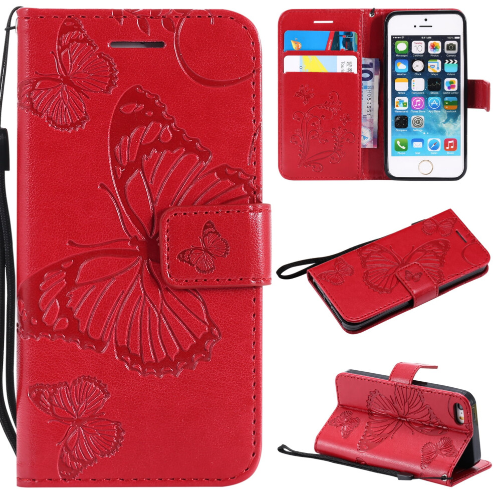 Pu Leather Flip Wallet For Iphone 5/5S/Se (2016) With 9336866236934