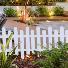 White Christmas Picket Fence ABS Garden Fence 19.6in