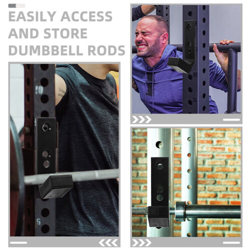 Wall-Mount Dumbbell Rod Rack Black 6-Piece 1