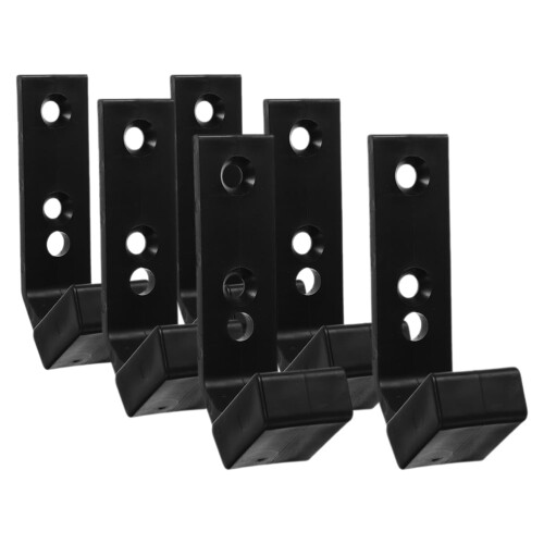 Wall-Mount Dumbbell Rod Rack Black 6-Piece 2